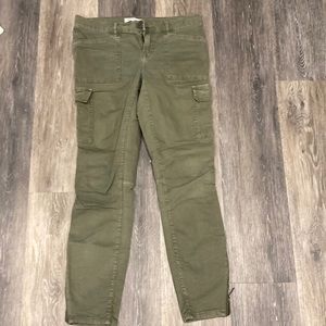 Army green skinny cargo pants